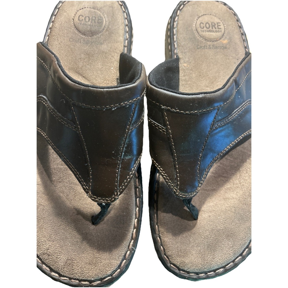 CROFT & BARROW Brown Stitched Thong Sandals Men's 12‎ Comfort Core Technology